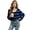 365#Blue, variant on Ladies Sweaters Striped Cropped V Neck Long Sleeve Loose Fit Ripped Knit Top