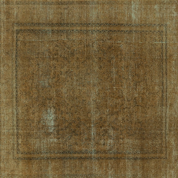 Ahgly Company Indoor Square Oriental Turquoise Blue Industrial Area Rugs, 6' Square