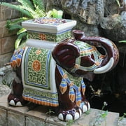 International Caravan Large Porcelain Elephant Stool