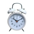 thumbnail image 6 of LLDYYDS Analog Alarm Clock Extra Loud Twin Bells Retro White 4 Inch Silent Non-Ticking Quartz Battery Operated with Backlight, Decorative Bedside Table Desk Vintage Clocks, 6 of 6