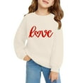 thumbnail image 5 of YunPes Kids' Heart Print Oversized Sweatshirts Fall Winter Warm Comfy Crewneck Pullover Tops with Love Design for Teen Girls Boys, 5 of 6