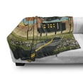 thumbnail image 3 of Fantasy Soft Flannel Fleece Throw Blanket, Trippy Futuristic Landscape Collage in Paint Effect Apartment in Clouds Design, Cozy Plush for Indoor and Outdoor Use, 50" x 70", Multicolor, by Ambesonne, 3 of 6