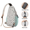 thumbnail image 3 of Lightweight Abstract Sling Backpack with Geometric Rainbow Gradient and Ocean Beach Watercolor Print, Travel Crossbody Bag for Hiking and Outdoor Activities, 3 of 6