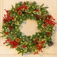 thumbnail image 2 of Christmas Garlands / Wreaths With Lights for Front Door, Material , Durability, Festive Holiday Decoration for Home, Wall, Indoor & Outdoor Use, Create Warm and Welcoming Environment, 1PC, 2 of 7