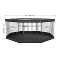 thumbnail image 4 of KFFKFF Canine Play Area, 8 Panels Dog Playpen with Cover and Mat, 24" Octagonal Collapsible Iron Pet Exercise Enclosure, Pet Barrier Puppy Cage Shelter, Indoor Outdoor Pet Play Zone, 4 of 9