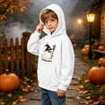 thumbnail image 5 of DJDLJWCJ Big Girls Halloween Hoodie Loose Fit Long Sleeve Pullover Stretch Soft Casual Tops White Size 3T, 5 of 10