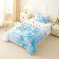 thumbnail image 2 of Manfei Marble Texture Twin Comforter Sets,Golden Blue Alphabet Print D Bedding Set,Polkadot Reversible,2-Piece,1 Comforter and 1 Pillowcase, 2 of 7