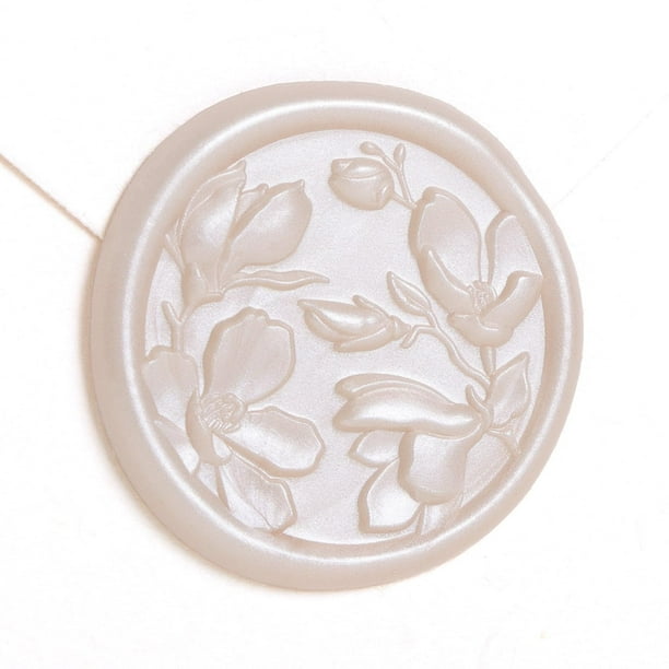 Pegatinas UNIQOOO 3D con forma de magnolia con forma de cera, 50 unidades, 3 cm