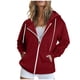 thumbnail image 2 of ICHUANYI Clearance Fashion Women's Zipper V-Neck Pullover Tops Long Sleeve Hooded Blouse Sweatshirt(Wine, XXL) ICHUANYI WER2023080814903, 2 of 6