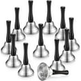 thumbnail image 1 of 12 Pieces Metal Hand Bells Call Bell Service Hand Bells Black Wooden Handle Handbells Metal Handbells Musical Percussion For Schools (silver), 1 of 5