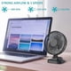 thumbnail image 2 of Small USB Desk Fan, Quiet Fan for Home Office, 3 Settings, Super Airflow, Low Noise, 40 Tilt, 1.1m Cord, USB Plug (Black White), 2 of 5
