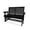2 seats-Black, variant on Fortune Candy Outdoor Wood Glider with High Back and Cup Holders, Heavy Duty 800 lbs, Deep Brown