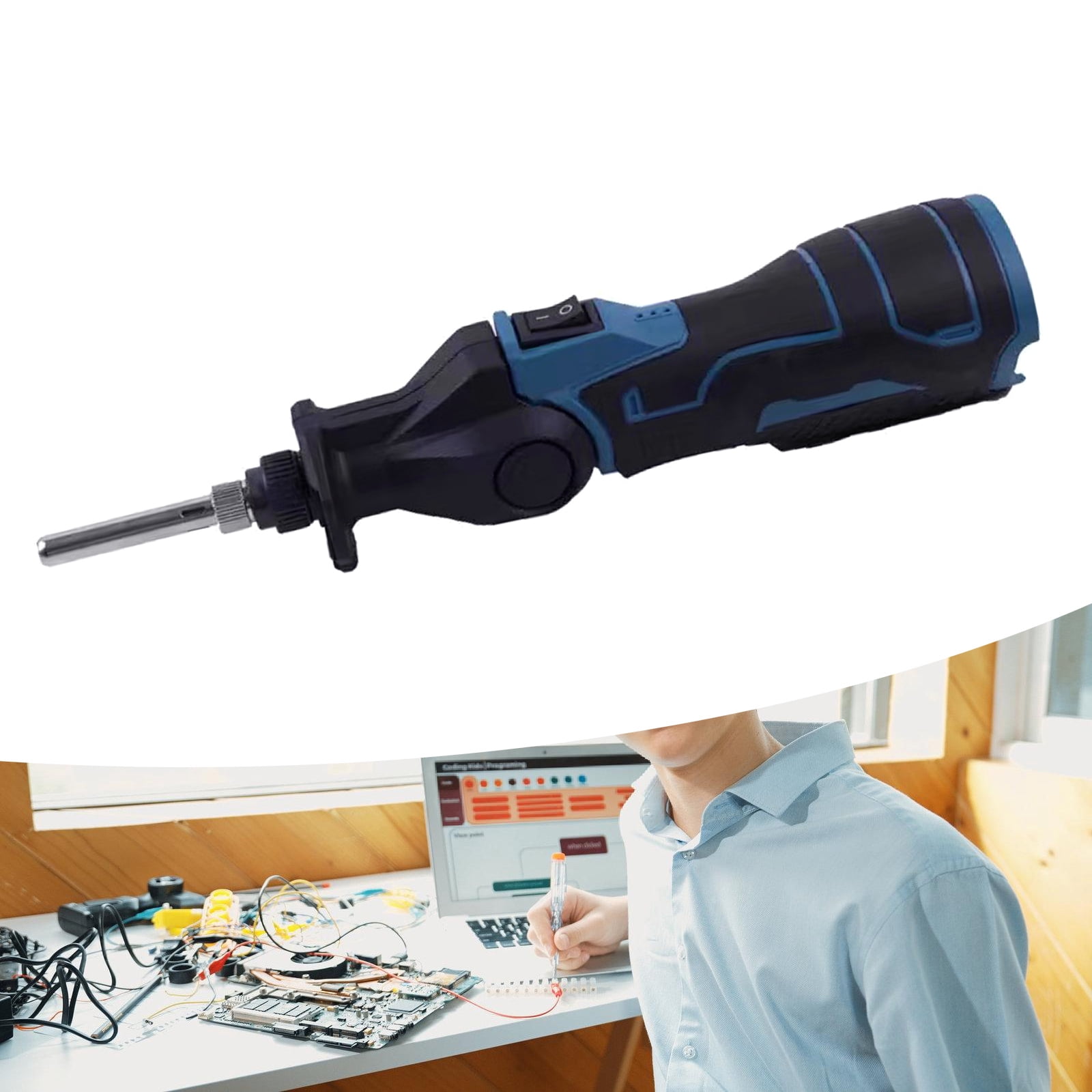 30W Portable Electric Soldering Iron 0-400 ℃ Temperature Electronic Repair Solder Rechargeable Soldering Iron