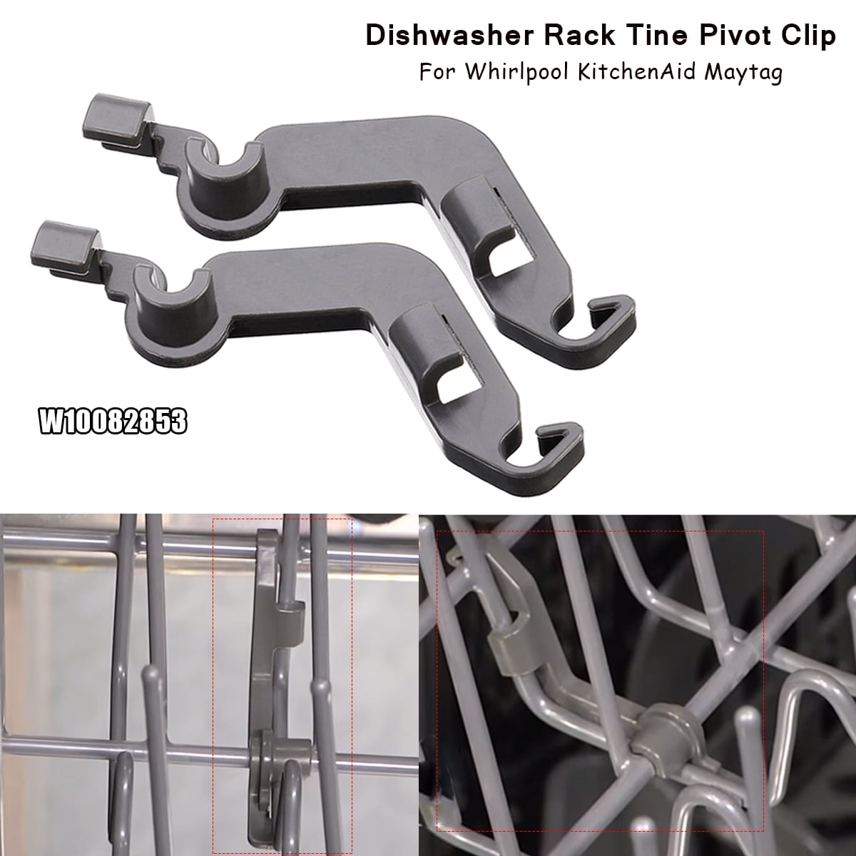 W10082853 Whirlpool KitchenAid WPW10082853 Rack Tine Pivot NEW