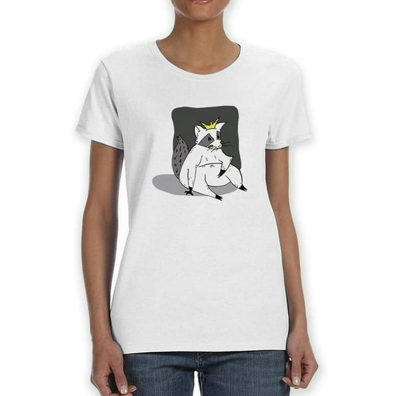 Raccoon King T-Shirt Women -Image by Shutterstock, Female XX-Large