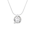 thumbnail image 2 of Delight Jewelry Silvertone Small Gelato Script Initial - R - Joy Ring Charm Necklace, 18", 2 of 4