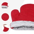 thumbnail image 6 of Unique Bargains Silicone Cotton Heat-Resistant 2 Pcs Kitchen Mitts Red 11.8x6.7inch, 6 of 7