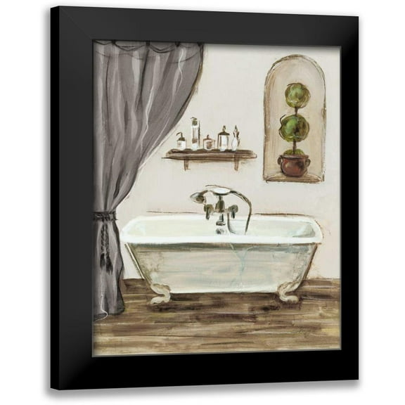 Vassileva, Silvia 12x14 Black Modern Framed Museum Art Print Titled - Tuscan Bath I Greige