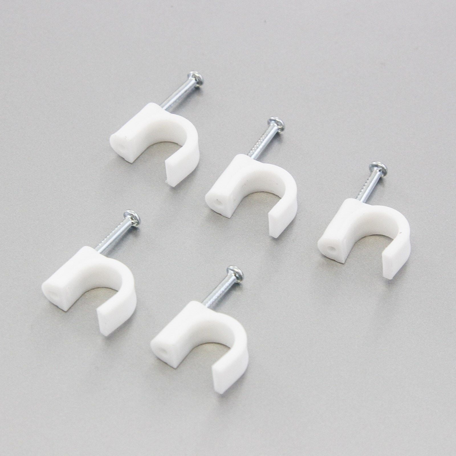 500 Round 3/8 Inches (10 mm) Cable Wire Clips Cable Management Cord Tie