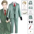 thumbnail image 2 of Disfraz de Anime Spy X Family Loid Forger, traje verde claro, peluca rubia, sombrero, traje Crepúsculo, camisa, corbata, ropa para hombre, HalloweenM Gao Jinjia LED, 2 of 2