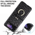 thumbnail image 4 of Allytechgroup Galaxy Flip 3 Case with Ring Holder Stand, Premium PU Leather Stylish Shockproof Anti-Scratch Portable Phone Case Cover for Samsung Galaxy Z Flip 3, Blck Leopard, 4 of 7