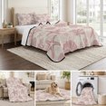 thumbnail image 6 of Quilts Full Size, Pink Coastal Summer Soft Comforter Bedding Set for Bed, Coral Shell Starfish Vintage Lightweight Quilted Bedspread with Pillow Cover(2 Pieces) for All Season, 78x90 Inch, 6 of 9