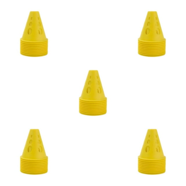 Thinsony 10 Pcs Largement Utilisées Pile de Patinage à Roulettes Coupe-Vent Creuse pour Installation Rapide Jaune 5 Ensembles
