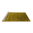 thumbnail image 2 of Ahgly Company Machine Washable Indoor Round Oriental Yellow Industrial Area Rugs, 3' Round, 2 of 4