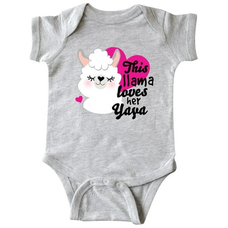 

Inktastic Valentines Day This Llama Loves Her Yaya Gift Baby Girl Bodysuit