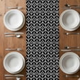 thumbnail image 6 of Geometric Table Runner - 90 Inch Long, Kitchen Dining Table Runner Dresser Scarves, Modern Abstract Lines Texture Black Farmhouse Decor for Coffee Tables Wedding Party Banquet, 6 of 8