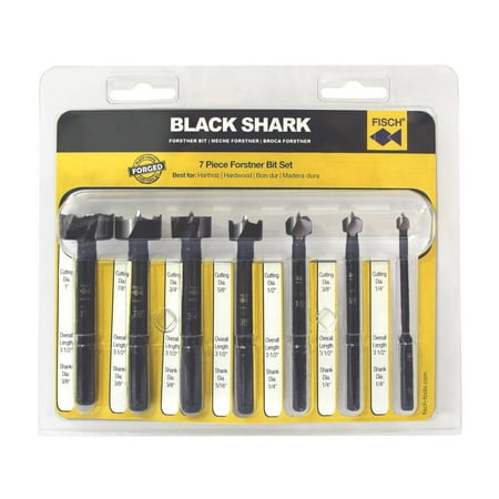 UPC: 9002696367192 | Fisch Black Shark 7pc Imperial Forstner Drill Bit Set 1/4-3/8-1/2-5/8-3/4-7/8-1