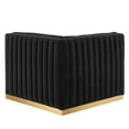 thumbnail image 4 of Modway Conjure Channel Tufted Performance Velvet Left Corner Chair in Gold/Black, 4 of 6