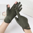 thumbnail image 2 of AWZXDE Winter Thermal Touchscreen Lined Windproof Riding Mittens for Cold Weather Cycling Comfort Soft Warm Gloves Army Green,One Size, 2 of 3