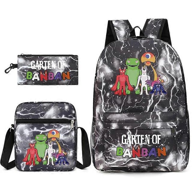 Three-piece Set Garten Of Banban Game Peripheral Two-dimensional Backpack Student Schoolbag Shoulder Bag Pencil Case