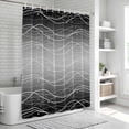 thumbnail image 6 of Black Gray Ombre Bathroom Shower Curtains with 12 Hooks Polyester Waterproof Shower Curtain for Stalls and Bathtubs Modern Abstract Striped Polka Dots Decorative Bathroom Privacy Curtain 60x72 Inches, 6 of 9