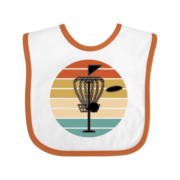Inktastic Disc Golf Retro Sunset Boys or Girls Baby Bib