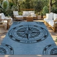 thumbnail image 3 of Fsddascl Blue Compass Nautical Outdoor Rug for Patio/Deck/Porch, Non-Slip Large Area Rug 5 x 8 Ft, Coastal Vintage Indoor Outdoor Rugs Washable Area Rugs, Reversible Camping Rug Carpet Runner, 3 of 5