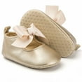 thumbnail image 2 of Baby Girls Mary Jane Flats Anti-Slip Artificial leather Sole Bow Toddler Princess Dress Shoes, 2 of 5