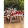 thumbnail image 2 of Outdoor Tablecloth with Umbrella Hole and Zipper, Red Christmas Rectangle Table Cloth 60x120 Inch Waterproof Tablecloth, Xmas Snowman Santa Elk Winter Snowflake Picnic Table Cover for Patio Camping, 2 of 7