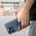 thumbnail image 5 of Designed for iPhone 16 Pro Max Case Magnetic, [Support Wireless Charging] Rugged Cover with Wristband Anti-Drop Finger Strap Heavy Duty Shockproof Phone Case for iPhone 16 Pro Max, Blue, 5 of 9