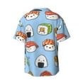 thumbnail image 2 of JUNZAN Mens Casual Button Down Shirts Short Sleeve Kawaii Sushi Print Shirt-Medium, 2 of 7