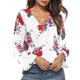 thumbnail image 2 of Camisa floral con cuello en V para mujer Hugo Manga larga, 2 of 10