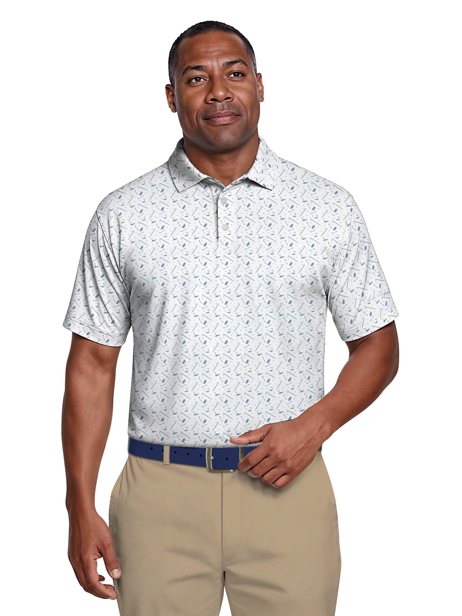 Ben Hogan Men's & Big Men's Performance Golf Themed Short Sleeve Polo Shirt, up to 5XL
