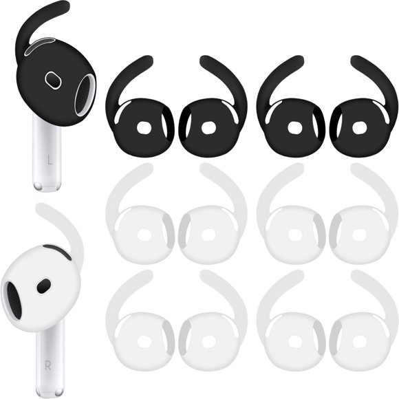 AirFit Secure Silicone Ear Hooks for AirPods 4 - Anti-Slip Gel Tips