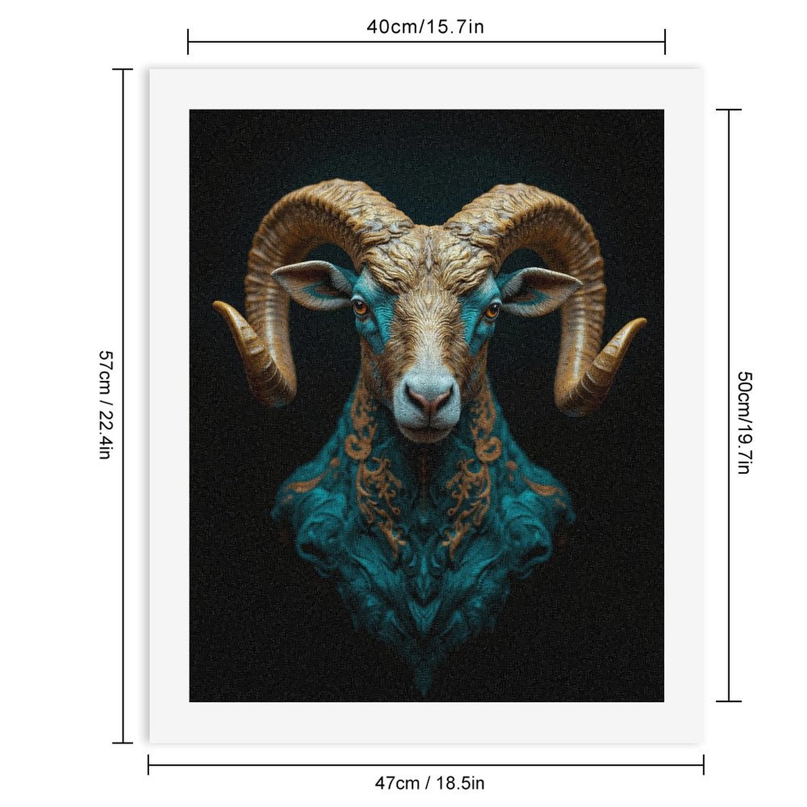 Paint By Numbers Kit for Adults Beginner - DIY Majestic Ram Artistic Portrait Canvas Painting Kits for Adults, Frameless Paint By Number for Adults for Home Wall Decor 16x20 Inch