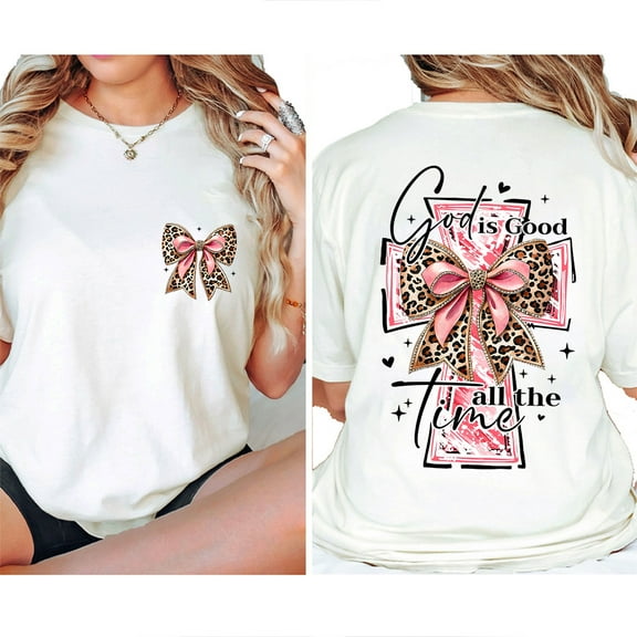 God is Good All the Time Christian Double-Sided T-Shirt, Unisex Cotton Graphic Tee, Casual Daily Wear Christian Apparel for Men and Women