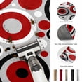 thumbnail image 5 of Large Round Rug 8Ft, Red Grey Abstract Non-Slip Washable Circle Rugs Carpet, Modern Geometric Polka Dot Indoor Outdoor Rug Floor Mats Throw Runner for Bedroom Living Room Bathroom, 5 of 8