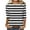 Black, variant on Scyoekwg Womens 3/4 Sleeve Shirts Round Neck Three-quarter Sleeve Tshirts Striped Print Graphic Tee Comfy Lightweight Blouses (Blue,L)