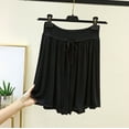 thumbnail image 2 of Kaemgyyd Womens Shorts Casual Elastic High Waist Shorts Trendy Ruffle Hem Drawstring Wide Leg Sleep Shorts Lightweight Shorts, 2 of 5