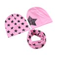 thumbnail image 1 of Kids Hat Red 3Pcs Star Print Beanie Caps Scarf Set Autumn Winter Crochet Baby Infant Hat, 1 of 5
